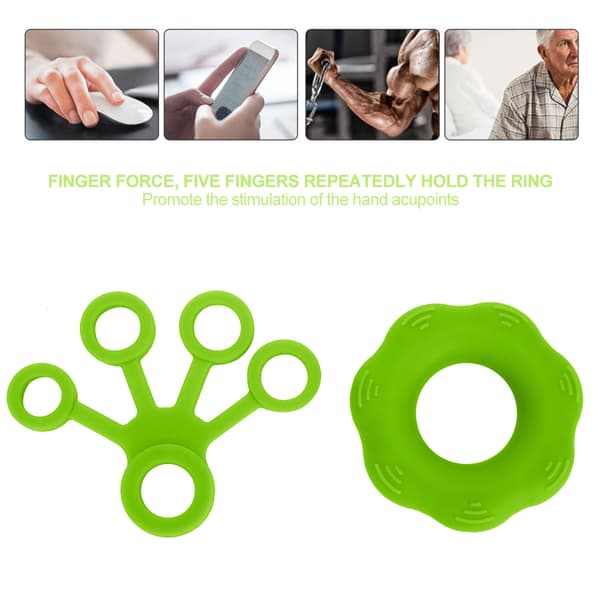 Finger Pull Ring Finger Träning Motståndsband Handstyrketränare Ring ExpanderGräsgrön