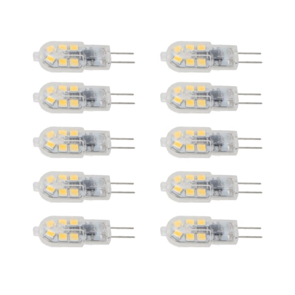 10 Pack G4 2835 LED-pære Transparent LED-lampe Stik i lyspære AC220V til Camper Cabinet Landskabslys 2700 Varmt lys