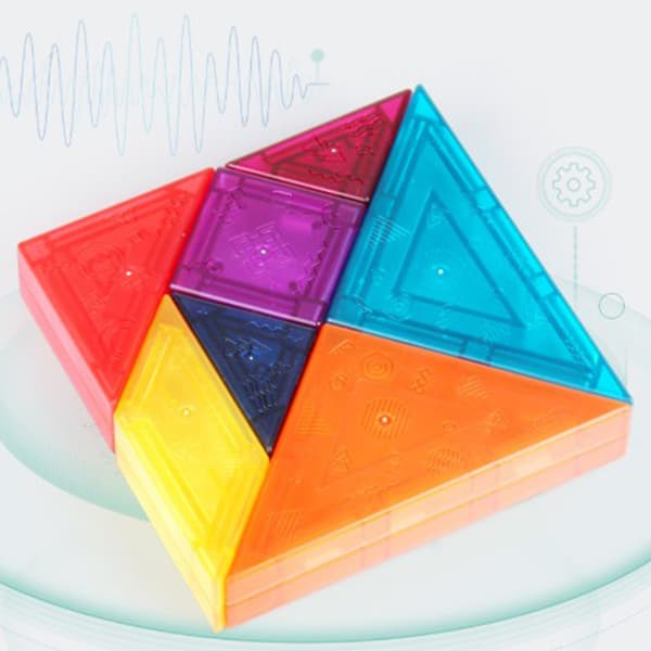 3D Magnetisk Tangram Byggklossar Barn Hjärngympa Formigenkänning Tangram