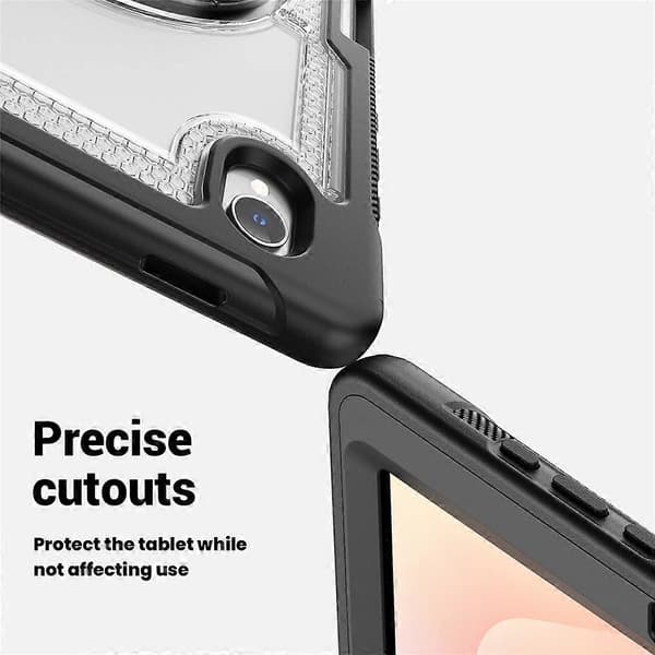 Compatible with Samsung Galaxy Tab S11 Case Hand Strap Stand PC + TPU Tablet Case with Shoulder Strap and Pen Holder Transparent