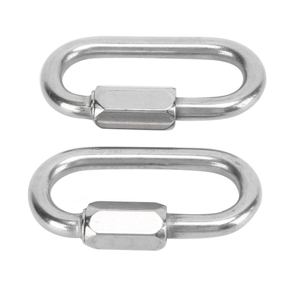 2 kpl Quick Link ruostumattomasta teräksestä valmistettu DShape-lukituskarabiini kuusioruuvilla kiipeilyä varten (6 mm)