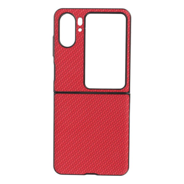 Carbon Fiber Texture Folding Telefon Case Mobiltelefon Cover för Oppo Find N2 Flip Red