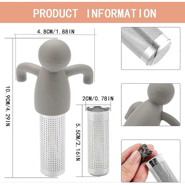 2 Stycken Teinfusers Teinfuser för Teinfuser 304 Rostfritt Stål Tesilar Idealiska för Ditt Ekologiska Te Löste Kaffe Kryddor och Löst T