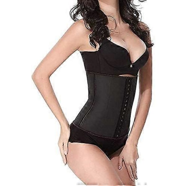 Stropløs Latex Kappe Dame Flad Talje Mave Dragt Sort M9 Ben Generøs Krog Kappe Bælte Bodysuit Slank Talje Korset