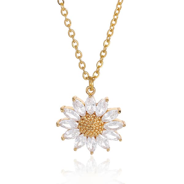 Solros Halsband Guld Mode Utsökt Enkel Stil Solros Halsband Hänge