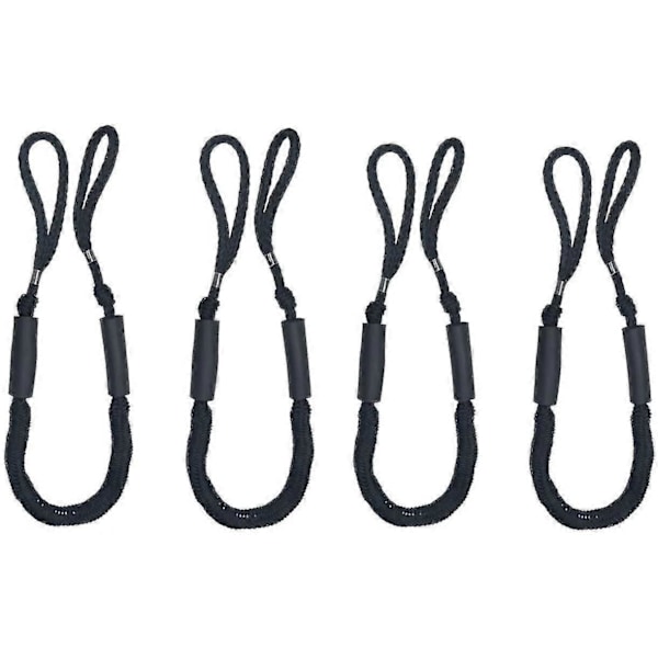 4 stk. Bungee Dock Lines Fortøjningsreb på 1,2-1,7 m Bådgaver til mænd Bådtilbehør Pontontilbehør Perfekt til båd jetski kajak kano Zekai