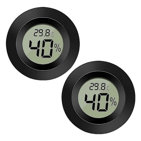 2-pack Hygrometer Termometer Digital LCD-skärm Utomhus Fuktighetsmätare_SZXM