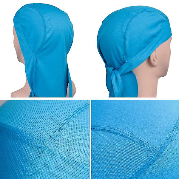 Andningsbar Motorcykel Huvudduk Bandana Cap Set med 2 - blå enfärgad