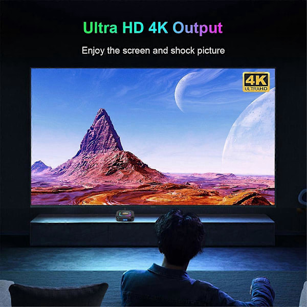 4+32G Smart TV Boks Android 13 RK3528 HDR10 8K RGB Lys BT AU Stik