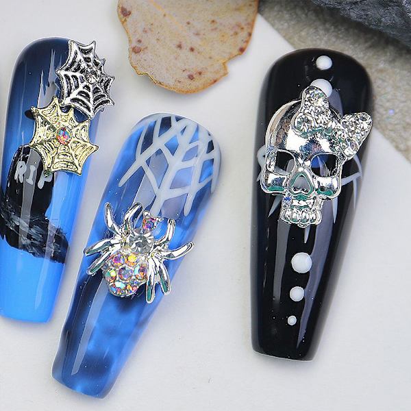 Halloween Nail Art Asusteet 3D metalliseos Kiiltävä DIY Nail Art Decoration Manikyyri tarvikkeet Halloween Nail Art tarvikkeet