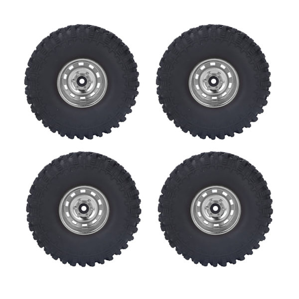 4 stk. RC-dekk med godt grep, sterk demping, høy slitestyrke, fjernkontrollbil-dekk for Scx10 for Trx4 1/10 grå