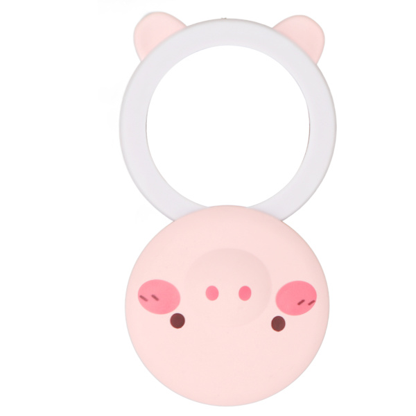 USB Handvärmare Söt Piggy Förhindra skållning Bärbar Handvärmare Power Bank med självlysande spegel för resekontoret