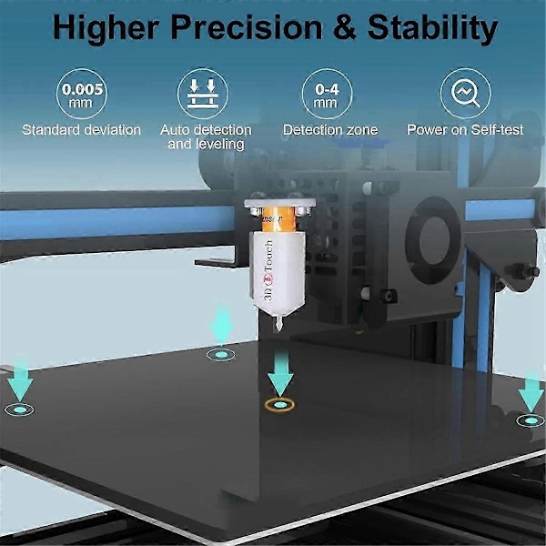 Uppgradera BL-Touch V3.2 Automatisk Sängnivelleringssensor med 4 Fästen BL-Touch Kit kompatibelt med 8 eller 32 Bit Moderkort