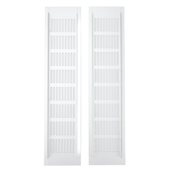 2 st luftventilationsgaller i aluminiumlegering, rektangulär ventilationslucka för skåp, skoskåp, garderob, 80 x 350 mm