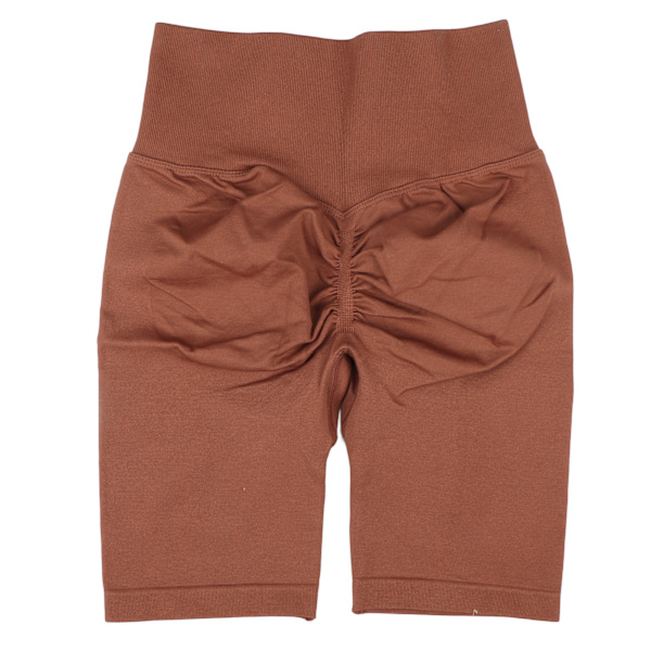 Yogashorts med hög midja, snabbtorkande, elastiska, mjuka och andningsbara, kaffefärgade cykelshorts för kvinnor, S