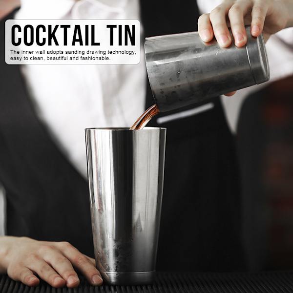 Bar-værktøj i rustfrit stål Boston Shaker Cocktail Shaker Sæt Cocktail Tin Bartender BarwareSølv