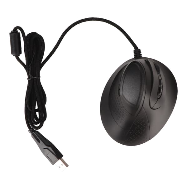 Vertikal mus 7 programmerbare knapper RGB 11 belysningstilstande Justerbar DPI Kablet ergonomisk vertikal mus til spilspiller Sort
