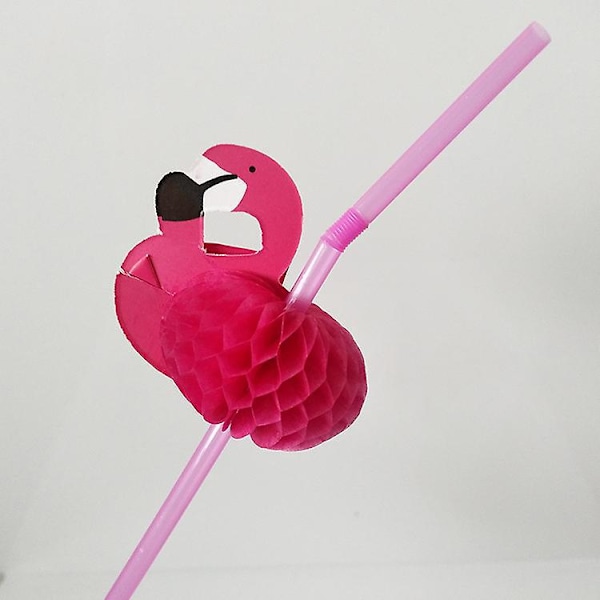 100 Engångs Fruktstrån för Tropiska Fester Flamingo Ananas Borddekoration Cocktail Drycker