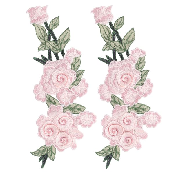 Broderte lapper Blomst Bomull Miljøvern Unike DIY-klestilbehør for vester Hatter Rosa