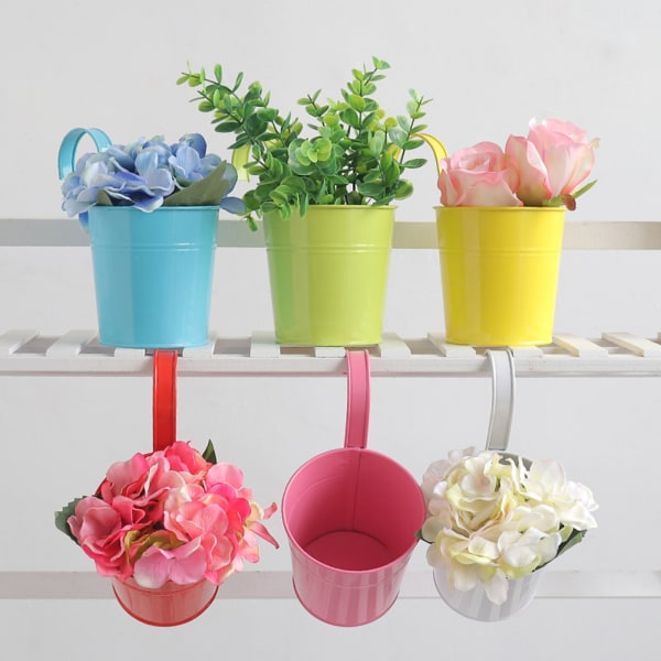 Plåt Blomhink Blomkruka Blomkärl Hängande hink Metallhantverk