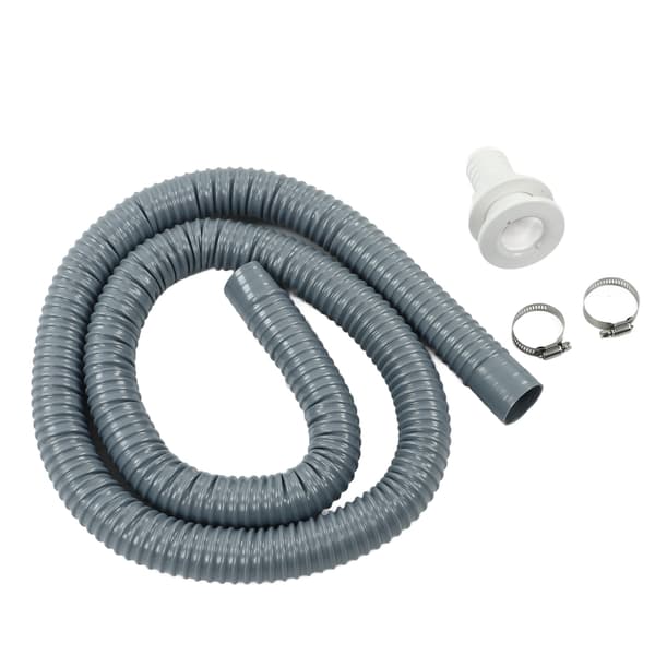Länspumpslang med snabbt flöde, grå, flexibel, läckagesäker, åldersbeständig marinininstallationssats för 1‑1/2 tums utlopp