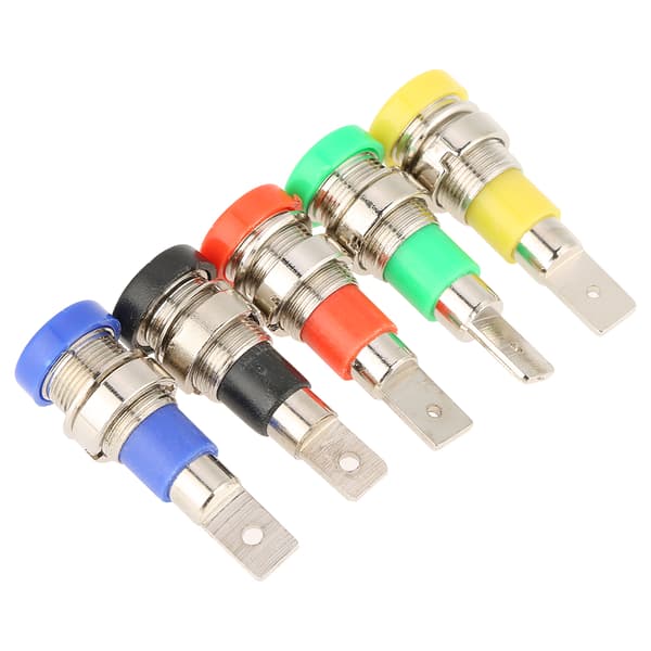 10 STK Banankontakt i blandede farger 4,0 mm Jack for panelmonteringstestprober