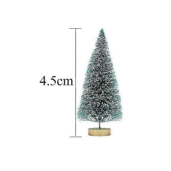 24x Mini Julgran Falsk Tall Mini Sisal Flaskborste Snöfrost Träd Mörkgrön