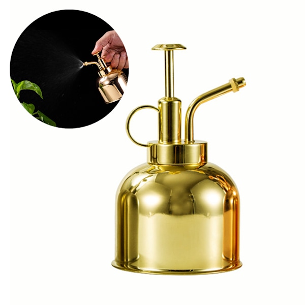 Plante Mister Sprayflaske 300ML Rustfrit Stål Vandkande til Indendørs Planter Sukkulente Bonsai Haveværktøj Guld
