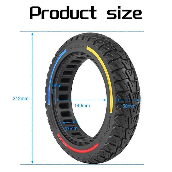 9.5In 9.5x2-6.1 Massivt Däck E-Scooter Off-Road Däck för M365 E-Scooter