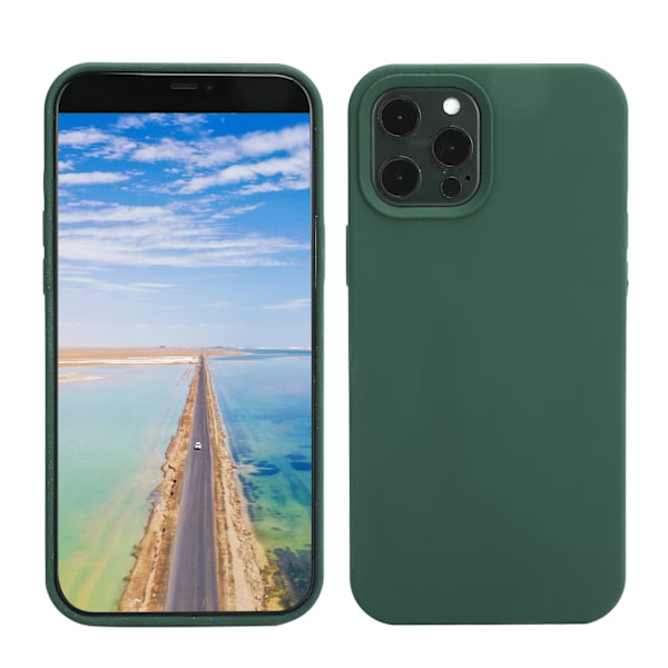 Nestekännykän kuori nestemäisestä silikonista, iskunkestävä puhelimen suojakotelo iPhone 12 ProMaxille, vihreä