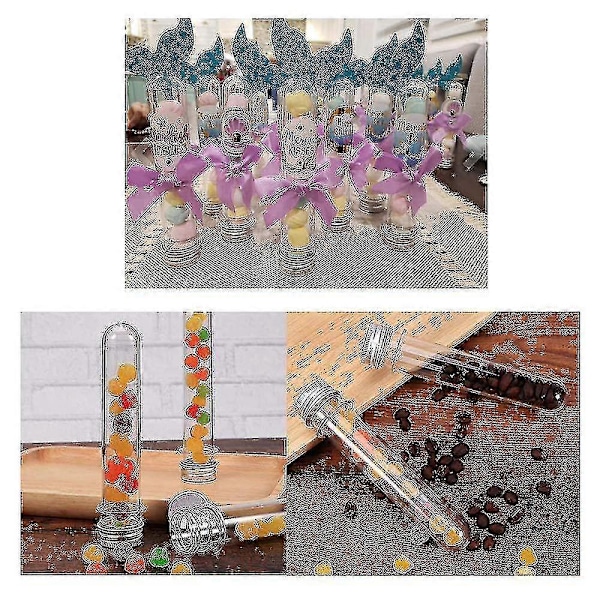 24 stk. plastikreagensglas, 45 ml klare reagensglas med låg, 140x25 mm5.29