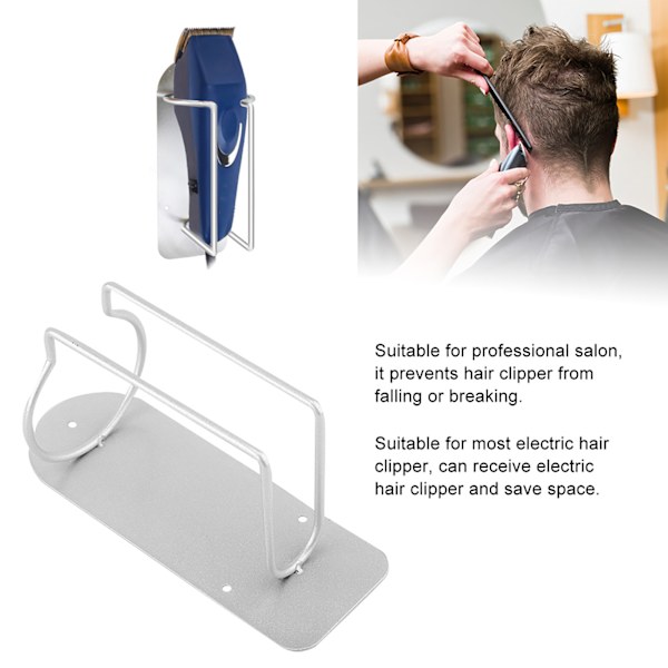 Rustfrit stål Frosting Clipper Holder Display Rack Hårklipper Stand Hylde Tilbehør Sølv