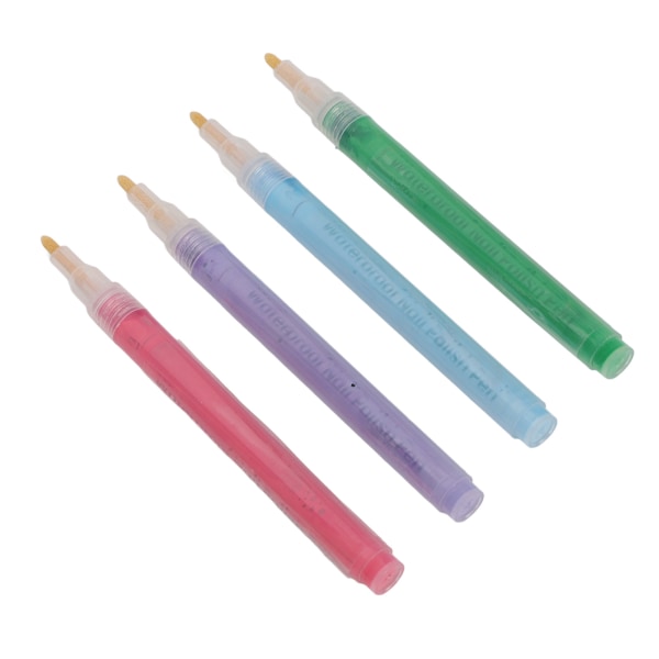 4 stk neglelakpenne DIY Hurtigttørrende flere farver Nail Art Pen Neglemaling Pen med ABS-skal til neglesalon