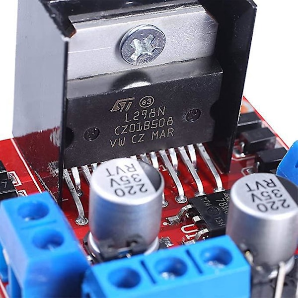 3-pak L298N Motorstyringskortmodul Dobbel H-bro DC-motorstyring Trinnmotor for Arduino Rød