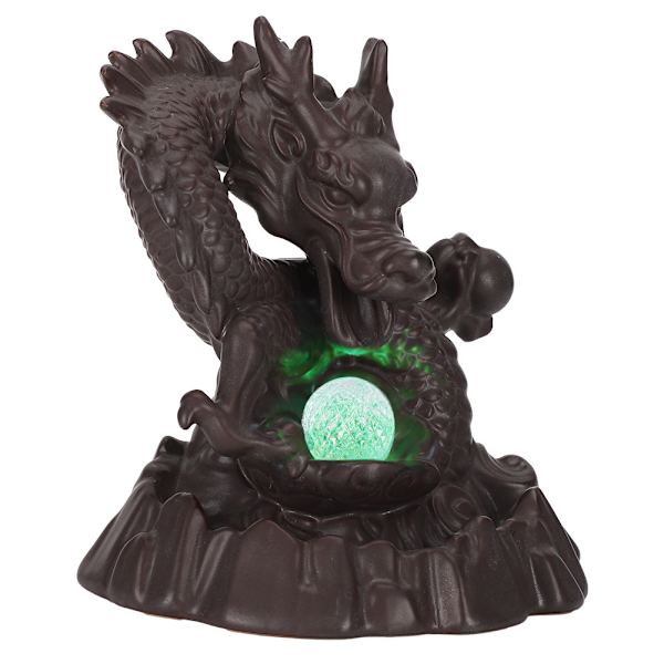 Tilbagevendende brænder keramiske innovative LED-lys boligindretning ornamenter Lucky Dragon-formet