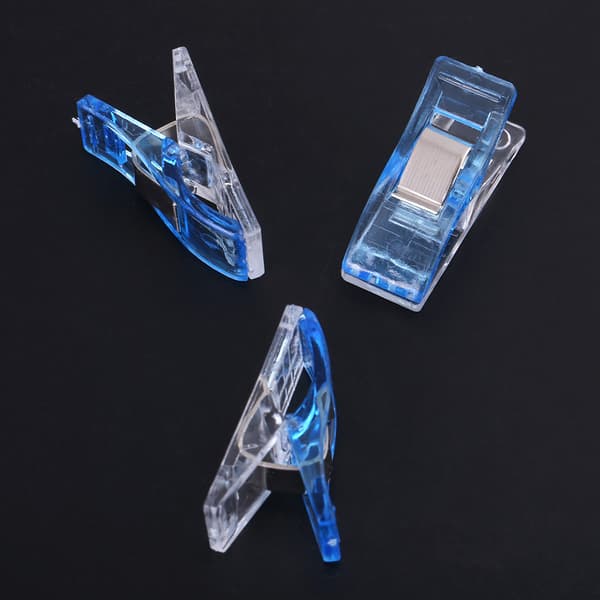 20 stk. plastikclips til quiltning, syning, strikning, stofbinding, håndarbejdsklemme (blå)