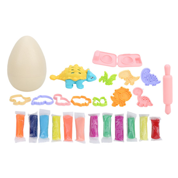 12 väriä savimuottityökalusarja Chilren Holiday Christmas Present Handmade DIY Mud ToyDinosaur Egg