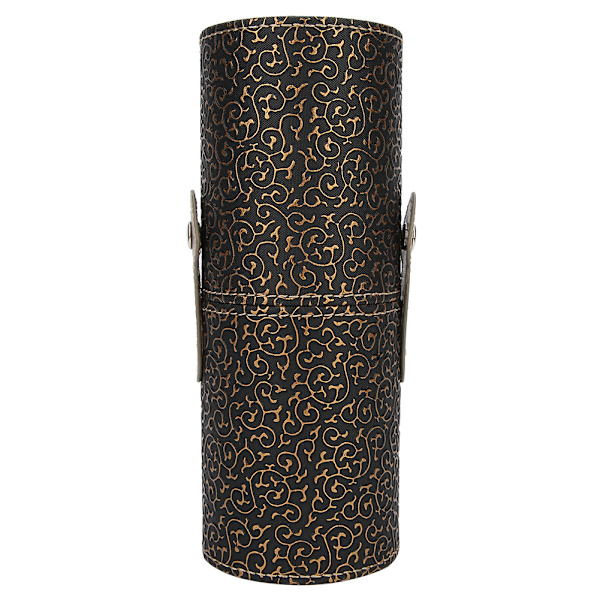 Bærbar PU læder makeup børste kop rørholder rejse kosmetik container værktøj Bronze