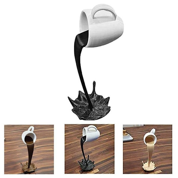 Nyhet Flytende Kaffe Kopp Skulptur Resing Kaffe Kopp Flytende Søl Kaffe Kopp Skulptur for Hjemme Skrivebord Ornamenter Dekor