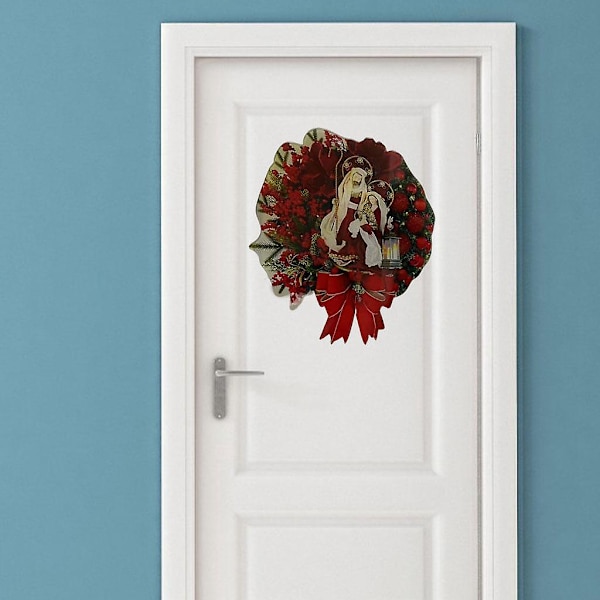 2 x Rund Julkrans Hängande Ornament Vägg Fönster Utomhus Höstdekorationer