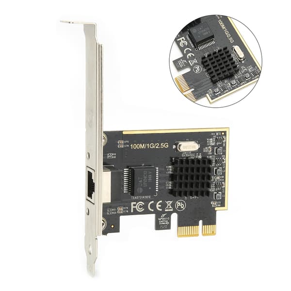 Netværkskort Stationær Computer Tilbehør Kablet Port PCIE til Gigabit 2.5G 2500M til Halv-Duplex