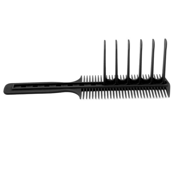 Barber Dobbeltsidet Guide Kam Multi Klippelængde Ergonomisk Bredtandet Kam til Frisør Sort