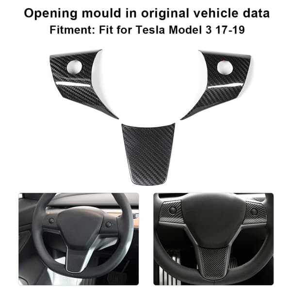 Rattrammedeksel i karbonfiber passer til Tesla Model 3 17-19