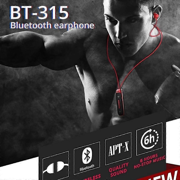 Magnetisk halskæde Bluetooth-øretelefon - Bt315 B Sort