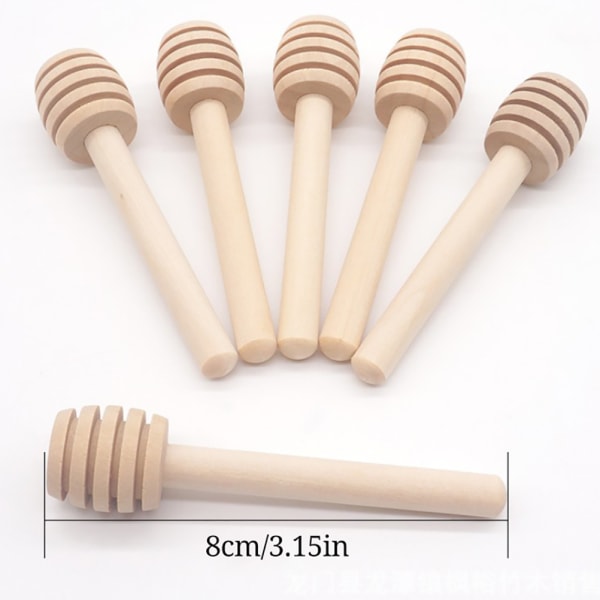 50 stk Honeycomb Stick 8cm Mini Tre Honey Dipper Sticks Honningrører Honningstav for honningkaffesyltetøy Kjøkkenutstyr