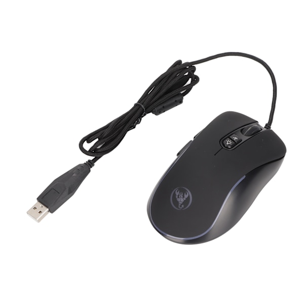 Mekanisk mus 4800DPI Programmerbar høy presisjon Ergonomi ABS Gaming mus med 6 RGB farger for Linux for Windows