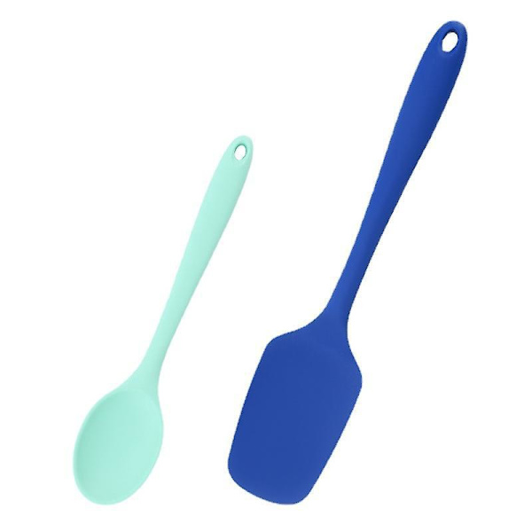 Silikonkrukke Spatel Sæt Langt Håndtag Non-Stick Gummi Skraber 2 Stykker Ideel til Madlavning Smoothies og Dåser