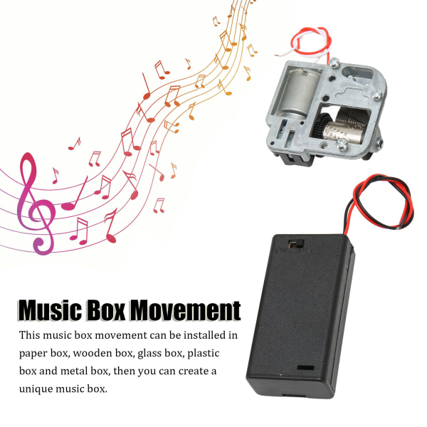 DIY Electric Music Box Movement - 18 toner batteridrevet, smuk melodi, terapeutisk