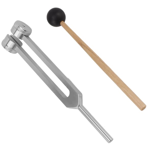 Stemmegaffelsæt Professionelt helbredende instrument 128 aluminiumslegering sensorisk stemmegaffel med hammer