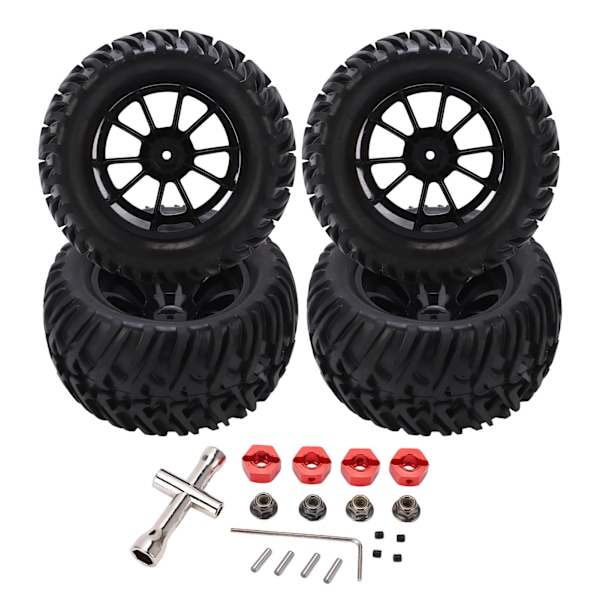 4pcs/set RC Car Rubber Tires Wheel Rim Set for 1/8 1/10 Remote Control Short Course Truck